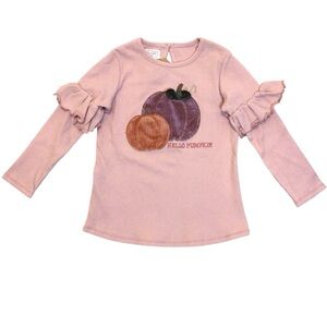 🎃 Mud Pie Toddler Girls Fall Shirt “Hello Pumpkin” Top 🎃